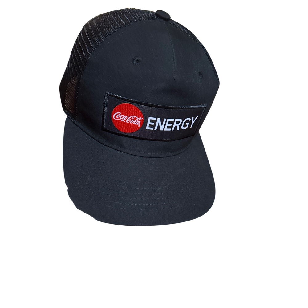 Coca-Cola Energy Black Trucker Hat Adjustable Snapback Mesh Baseball Cap Promo